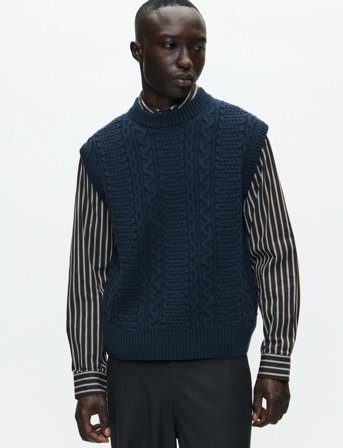 WOOD WOOD Wwholger Vest 25297 - Navy - S