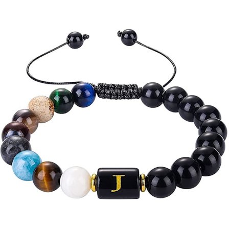 Helmirannekoru, tiikerinsilmä rannekoru miehille, nimikirjaimet helmirannekorut miehille/naisille, aurinkokunta