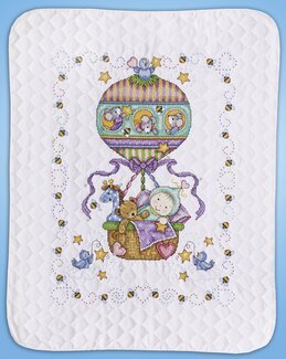 Broderikit Babytäcke Ballongfärd - Design Works Crafts