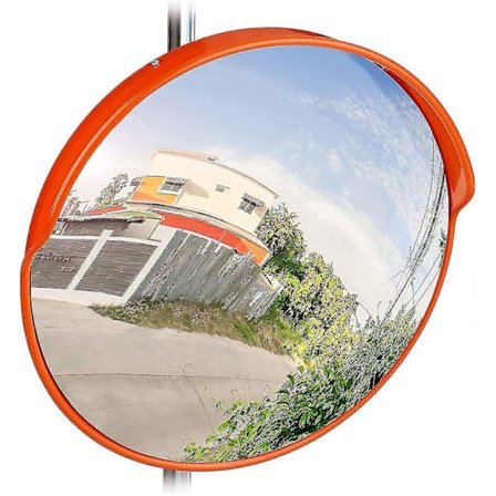 45cm Trafik Konvex Spegel Väderbeständig Utomhus Väg Säkerhet Uppfart Spegel Röd