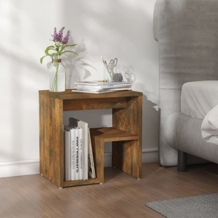 vidaXL Sängbord rökfärgad ek 40x30x40 cm konstruerat trä