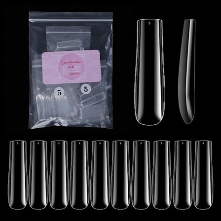 120 stk/pose Langt firkantet hode falske spikertips Kiste falske negler