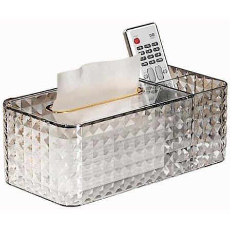 Tørkepapirboksdeksel, Multifunksjonell Tørkepapirboks Akryl Skrivebordsorganisator Gjenbrukbar Klar Ansiktsserviettboks Holder for Hjemmedekorasjon