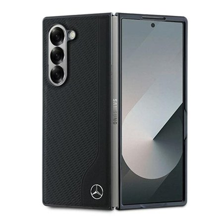 Mercedes Nahkainen puujäljitelmä MagSafe-kotelo Samsung Galaxy Z Fold 6 - musta