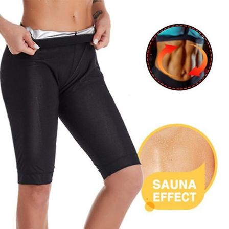 Midjetrener Svette Badstuebukser Body Shaper Slankebukser Kvinner Midjetrener Mage Hot Thermo Sweat Leggings Fitness Trening,5 To Point Bukser Sølv 