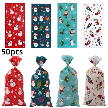 50/100 kpl Joulukarkkipussit Keksikeksipakkaus 50 KPL