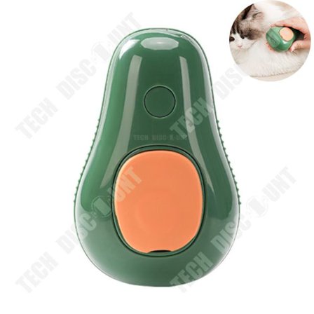 Massagekam - TECH DISCOUNT - Avocado - Elektrisk - Våd og tør brug - Til hunde og katte