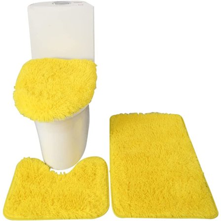 3 Stykke Tykke Badeværelsesmåtter, Bademåtte, Skridsikker og