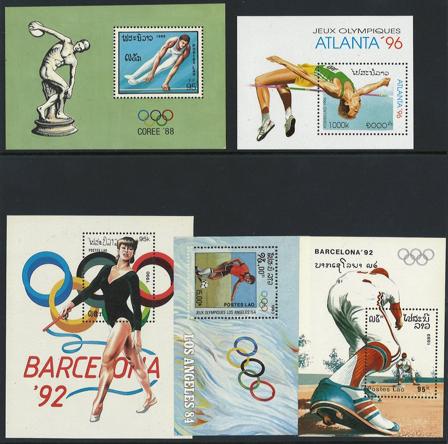 Laos 1983-1996 - 7 sæt med 42 frimærker og 4 miniark - Postfrisk