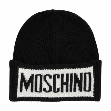 Moschino, Beanies Zwart, Heren, Maat:ONE Size