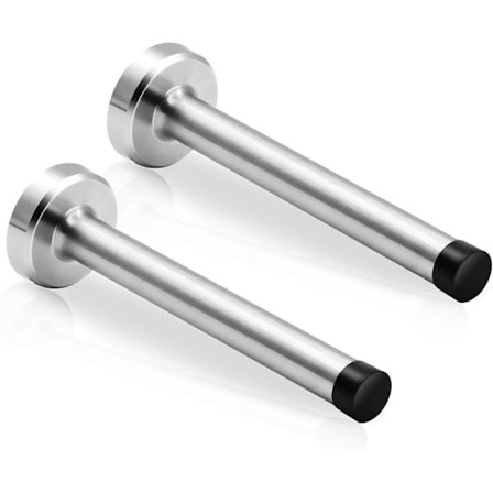 Dørstoppere, Lang dørstopper, 6 tommer dørstopper rustfritt stål børstet nikkel dørstoppere veggmontert med gummistøtfanger metall dørstopper 