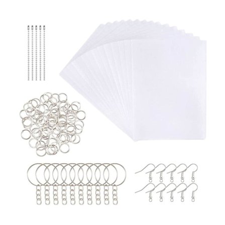 Krympeplastark 20x Assorterede Farver Dekorationer med Nøgleringe