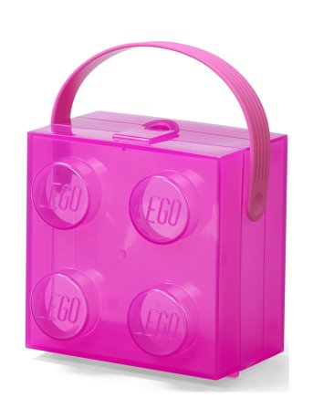 LEGO STORAGE | Lego Box W. Handle Translucent Violet | ONE SIZE