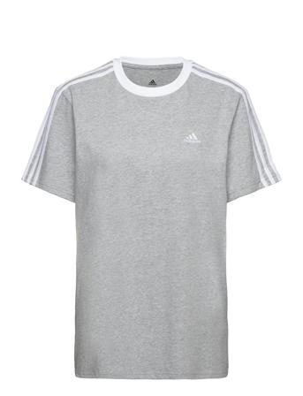 Essentials 3-Stripes T-Shirt Sport Women Sport Clothing Sports Tops & T-shirts Sport T-Skjorte Grey Adidas Sportswear
