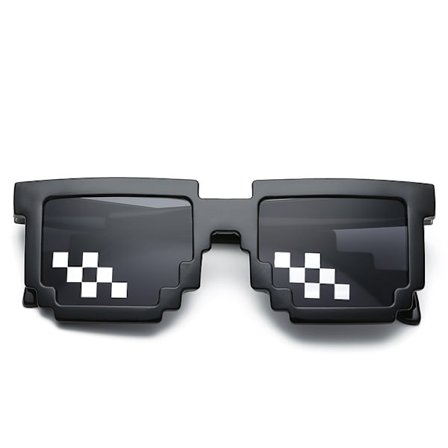 5-pak Thug Life solbriller, pixelerede solbriller, glas solbriller mænd kvinder 8 bit pixel mosaik rekvisitter unisex solbriller [BR]