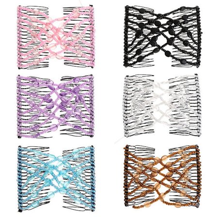 Fashion Magic Kam til kvinder Hårklemme Vintage Elastisk Dobbelt Perle Elasticitet Brusebad
