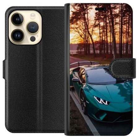 Kompatibel Tegnebogsetui til Apple iPhone 14 Pro Sportsvogn Lamborghini Racing Supercar