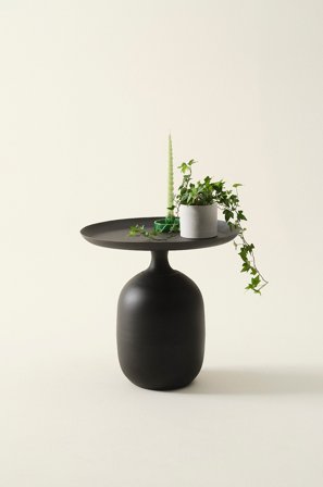 Jotex - Sidebord Diameter 49,5 Cm Svart marmor izmir/røykfarget mattsvart - AMDEN - Kjøp Sidebord & småbord hos Jotex