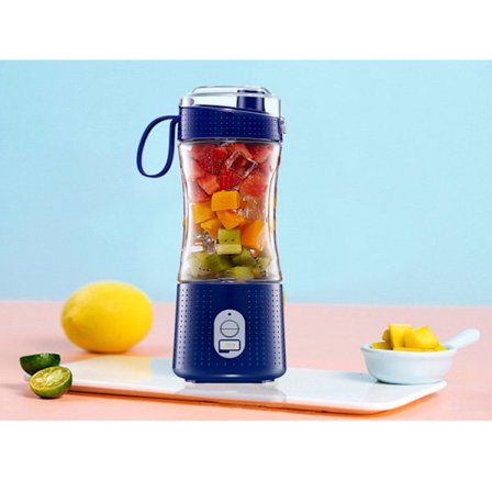 (Blå)BPA-fri Bærbar Mini Blender, Personlig Blender til Smoothies