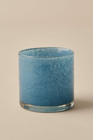 &Home - Lysestage/krukke Ruby Medium højde 12 cm - Blå - Lysestager & lanterner - Fra Homeroom