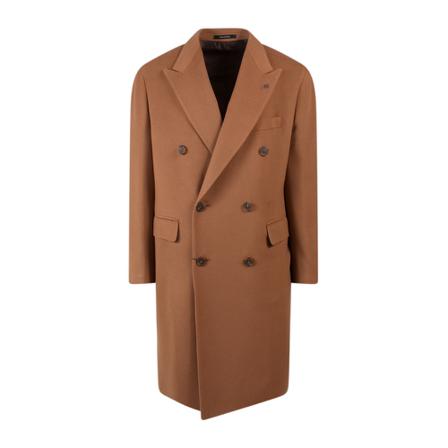 Tagliatore, Double-Breasted Coat Bruin, Heren, Maat:L