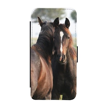 Bruna Hästar iPhone 16 Flip Mobilfodral