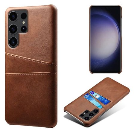 Nahkainen korttikotelo Samsung Galaxy S24 Ultra - Ruskea