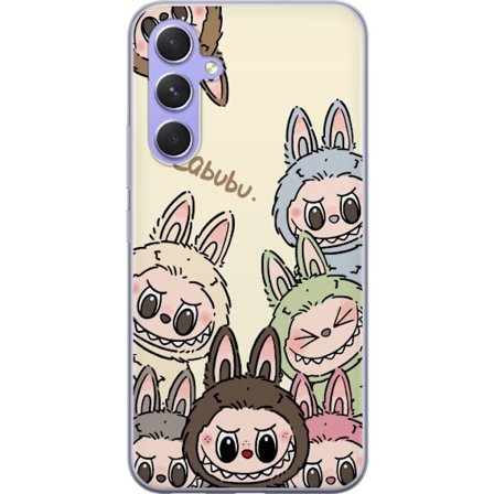 Kompatibelt Mobildeksel til Samsung Galaxy A54 Monster kanindukke med blomsterkrans vinylfigur