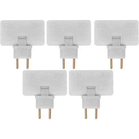 5 stk. flat kontakt trådløs stikkontakt 180 graders rotasjon 1 til 3 EU-stikkontaktadapter 110-250V for plassering bak møbler.-XF16-