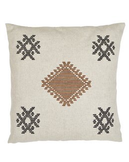 Putetrekk Ike linblanding med broderi Brun