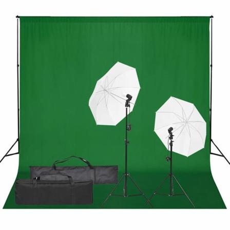 Vidaxl Fotostudio Med Lampor Och Bakgrund Svart