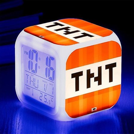 Minecraft Alarm Clock Coolie Scared Cartoon Led Digital Color Luminous Clock Birthday Gift Christmas Gift Style 13