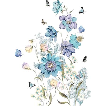 Blommor Väggdekaler - Fjärilar Väggdekaler Skala Och Klistra Vägg Akvarellkonst Avtagbar Pvc Trädgård Dekal För Barnrum Plantskola Klassrum Sovrum