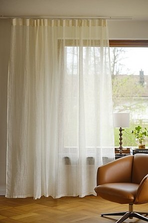 Jotex - Lniana Zasłona 1 Długości Ekstra Szeroka Naturalna biel - ELLEN - Kup Zasłony lniane firmy Jotex