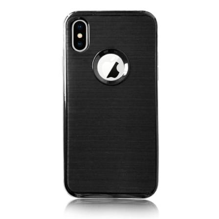 Iphone X / Xs - Mjukt, Svart Skal Med Borstad Yta Svart