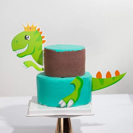 Dinosaurie-kagepynt, 4 stk. fødselsdagskagepynt, Cupcake T G