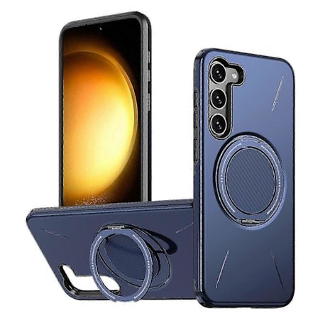 Samsung Galaxy S23 Magnetisk Etui med Roterende Støttefod, TPU + PC Beskyttende Telefoncover, Slankt Anti-Tab Etui