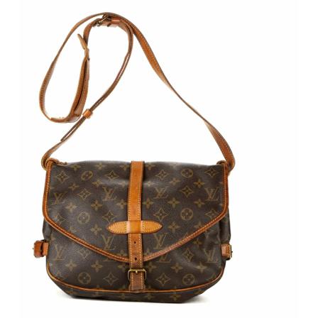 Louis Vuitton Vintage, Pre-owned Saumur 30 Monogram Messenger Bag Bruin, Dames, Maat:ONE Size,brass