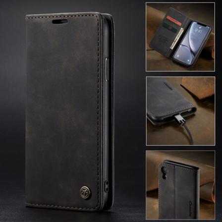 Iphone Xr - Caseme Retro Plånboksfodral - Svart Black Svart