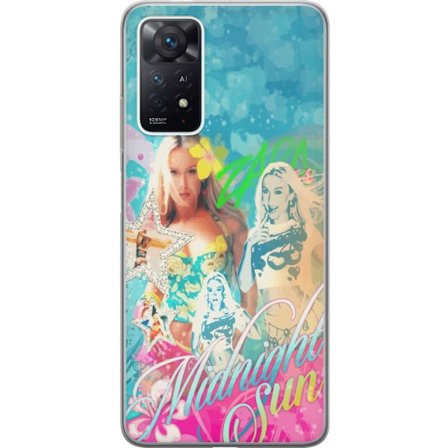 Yhteensopiva Puhelinkuori Xiaomi Redmi Note 11 Pro Seikkailumaailma Steve, Creeper ja eläimillä värikkäässä palikkagrafiikassa