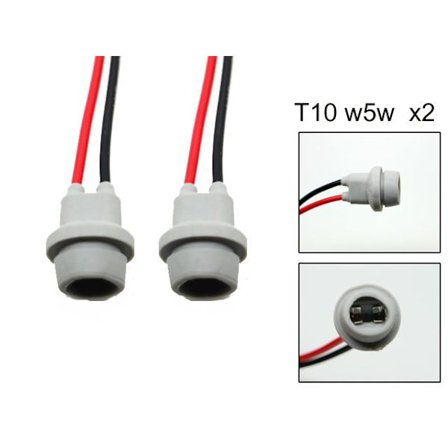 T10 w5w led / halogen kontakter / sockel fattning 2-pack mjuka