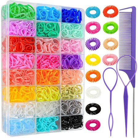 24 Farger Elastiske Hårbånd, Mini Hårbånd Plast Hårstrikker Hårverktøy Hårklype Hårbånd Gaver til Kvinner Jenter Baby