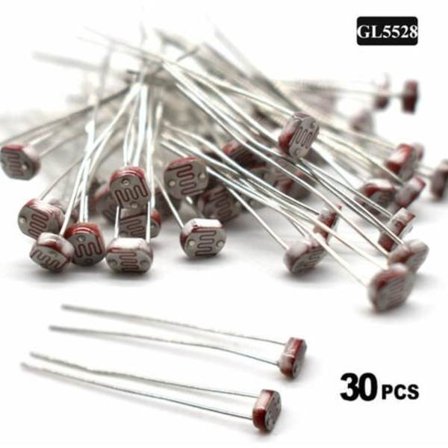 Fotoresistor, 30 stk 5mm GL5528 LDR Fotoresistor Lysstyrke Sensor