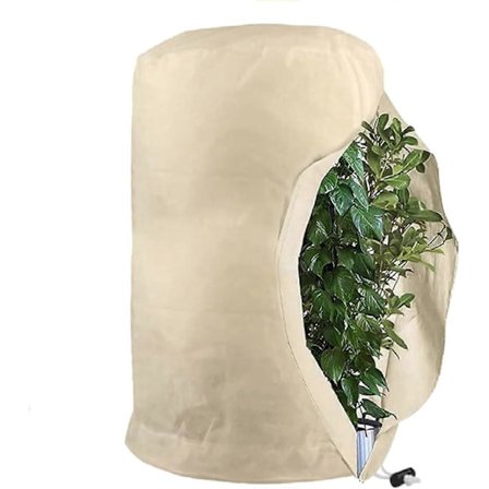 Suuri talvisuoja kasveille - Suuri pakkassuoja pussissa ruukkukasveille, hengittävä ja repeytymätön - Uudelleenkäytettävä - Keltainen - 140 x 200 cm