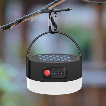 Solcellscampinglampa, USB-laddningsbar LED-tältlampa för vandring, camping