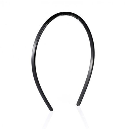 Svart 8 mm. bred tandad plastdiadem