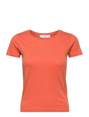 Mangolog-H T-shirts & Tops Short-sleeved Coral Mango