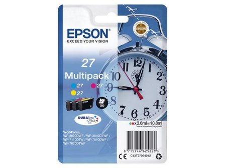 Epson 27 Multi-Pack - 3-pack - gul, cyan, magenta - original - blekkpatron