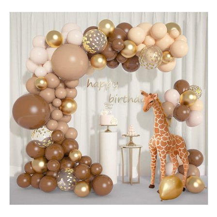 Bruna ballonger Girlangbåge Kit Dubbelfyllda Nud Ballonger Tan