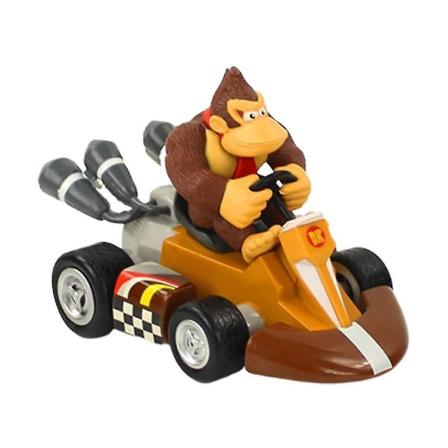 Super Mario Bros Kart Pull Back Biler Cake Topper Figurer Toy Racing Racer Lekebil Barn Gutter Gaver